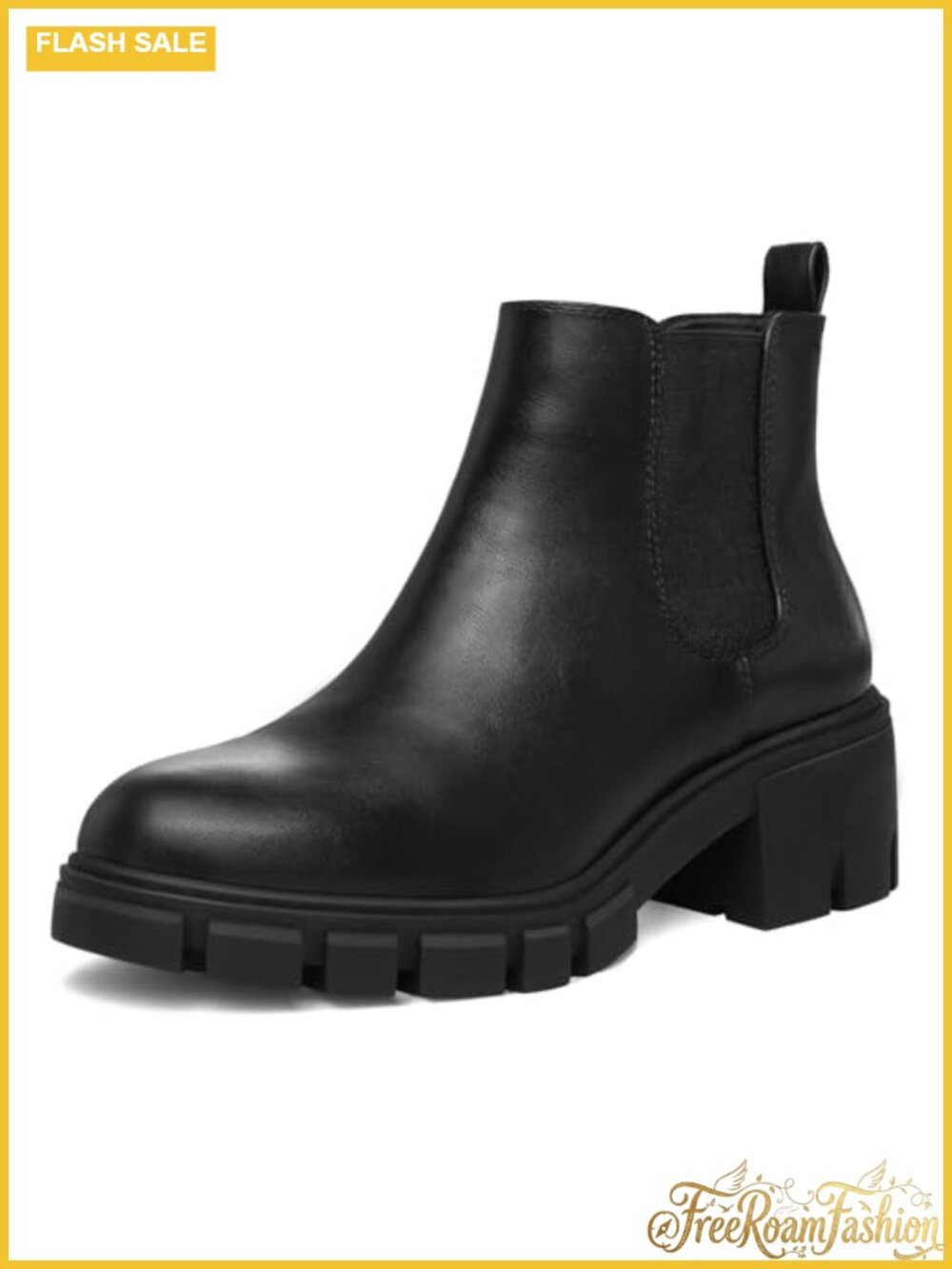 Women's Platform Chelsea Boots Pull On Chunky Heel Ankle Booties